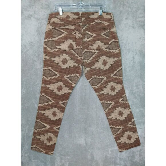Ralph Lauren Jeans Co Womens 14 Brown Denim Slim Straight Aztec Southwest - Picture 2 of 8